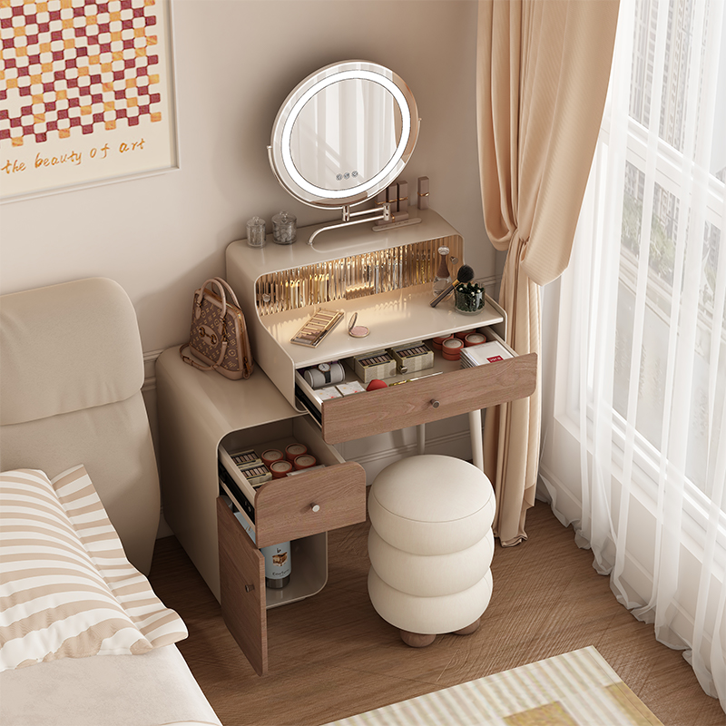 iron-oak melamine layered storage vanity
